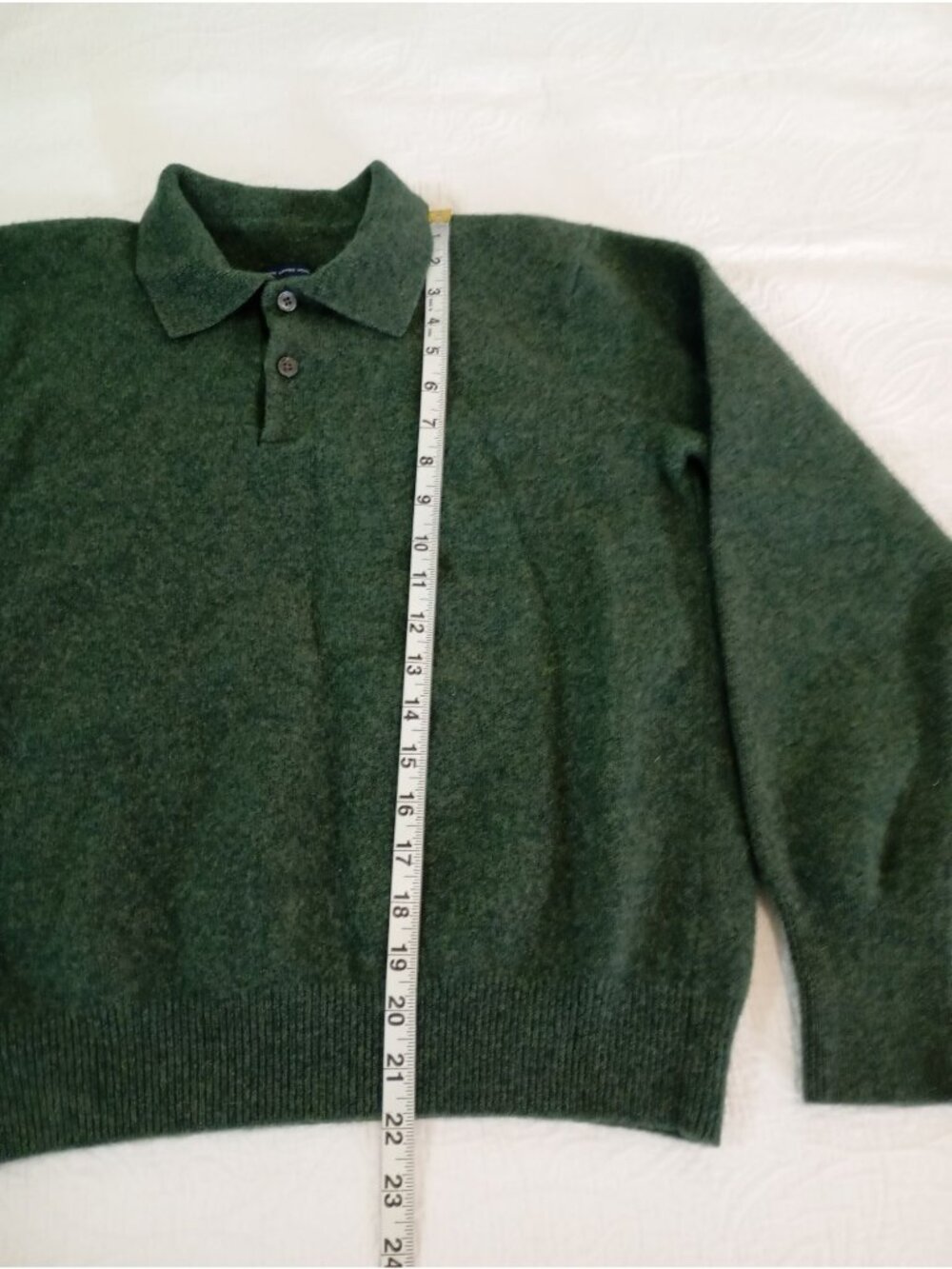 Ralph Lauren Green Lambswool Polo Sweater Long Sleeve Mens Size M - Picture 7 of 8